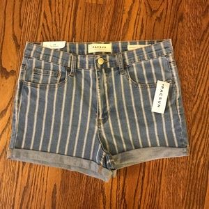 PacSun Striped Jean Shorts Brand New w/Tags